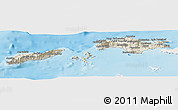 Shaded Relief Panoramic Map of Samos, single color outside