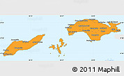Political Simple Map of Samos, single color outside