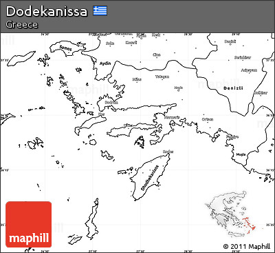 Blank Simple Map of Dodekanissa