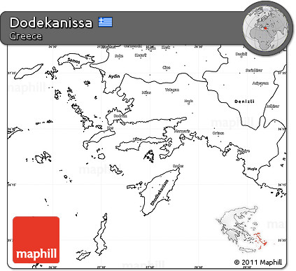 Blank Simple Map of Dodekanissa