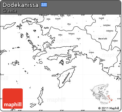 Blank Simple Map of Dodekanissa