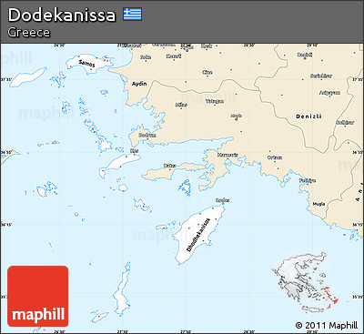 Classic Style Simple Map of Dodekanissa