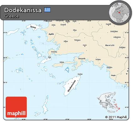 Classic Style Simple Map of Dodekanissa