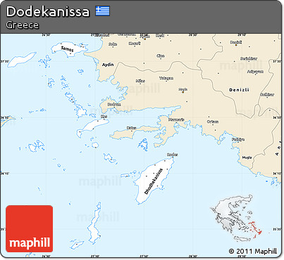 Classic Style Simple Map of Dodekanissa