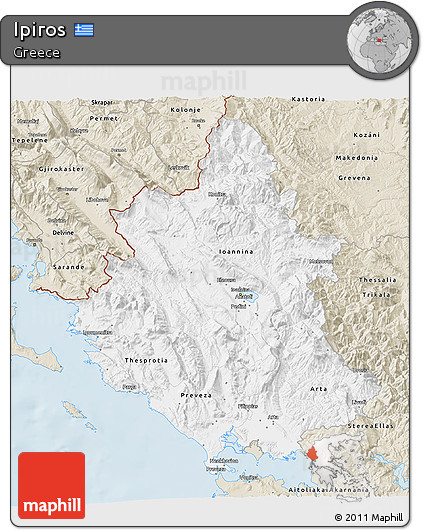 Classic Style 3D Map of Ipiros