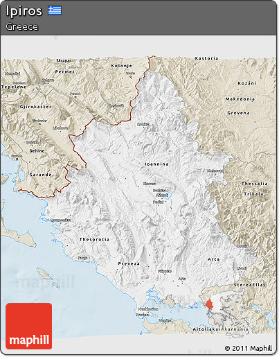 Classic Style 3D Map of Ipiros