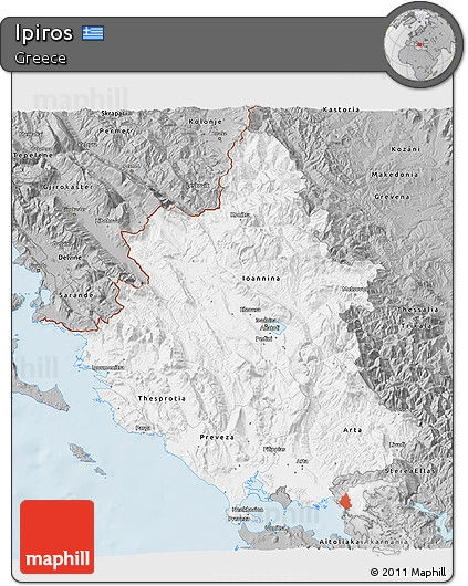 Gray 3D Map of Ipiros