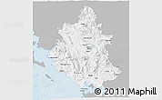 Gray 3D Map of Ipiros, single color outside