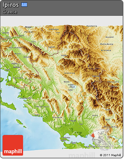 Physical 3D Map of Ipiros