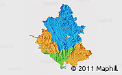 Political 3D Map of Ipiros, cropped outside