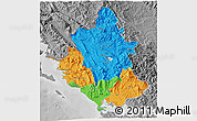 Political 3D Map of Ipiros, desaturated