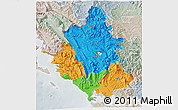 Political 3D Map of Ipiros, lighten, semi-desaturated