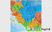 Political 3D Map of Ipiros, political shades outside