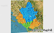 Political 3D Map of Ipiros, satellite outside