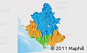 Political 3D Map of Ipiros, single color outside