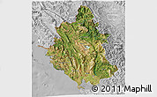 Satellite 3D Map of Ipiros, lighten, desaturated