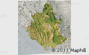 Satellite 3D Map of Ipiros, lighten, semi-desaturated