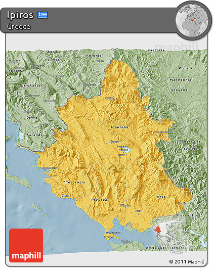 Savanna Style 3D Map of Ipiros