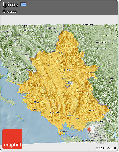 Savanna Style 3D Map of Ipiros