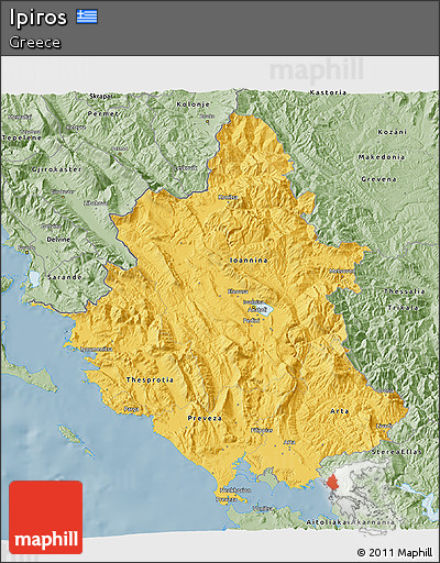 Savanna Style 3D Map of Ipiros