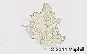 Shaded Relief 3D Map of Ipiros, cropped outside