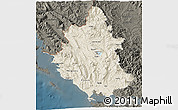 Shaded Relief 3D Map of Ipiros, darken