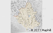 Shaded Relief 3D Map of Ipiros, desaturated