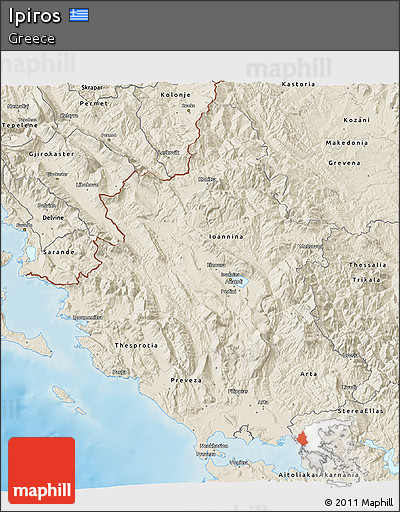 Shaded Relief 3D Map of Ipiros