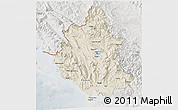 Shaded Relief 3D Map of Ipiros, lighten, semi-desaturated
