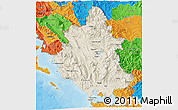 Shaded Relief 3D Map of Ipiros, political outside