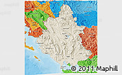 Shaded Relief 3D Map of Ipiros, political shades outside