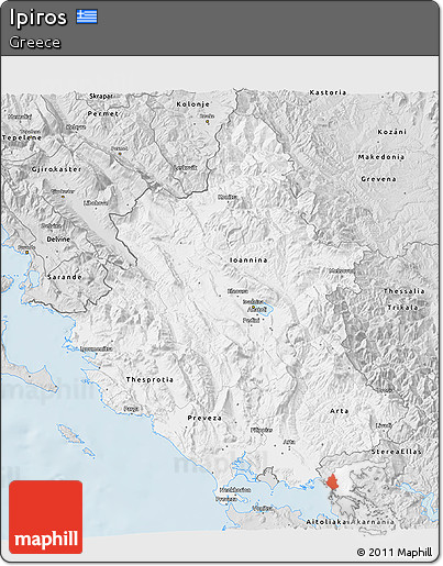 Silver Style 3D Map of Ipiros