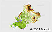 Physical 3D Map of Arta, cropped outside