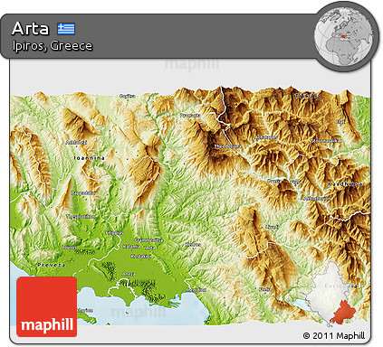 Physical 3D Map of Arta