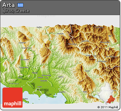 Physical 3D Map of Arta