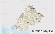Shaded Relief 3D Map of Arta, single color outside