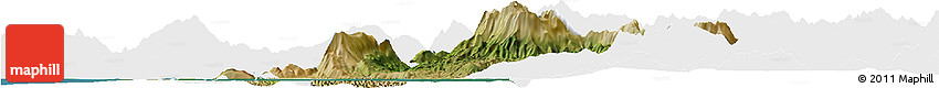 Satellite Horizon Map of Arta, single color outside
