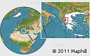 Satellite Location Map of Arta, highlighted country, highlighted parent region