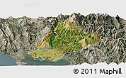 Satellite Panoramic Map of Arta, semi-desaturated
