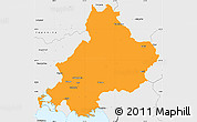 Political Simple Map of Arta, single color outside, borders and labels