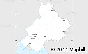 Silver Style Simple Map of Arta, single color outside