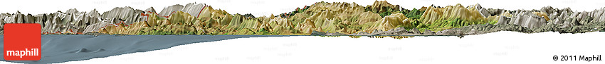 Satellite Horizon Map of Ipiros, semi-desaturated