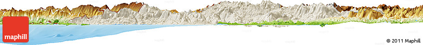 Shaded Relief Horizon Map of Ipiros, physical outside