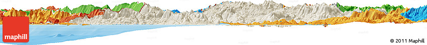 Shaded Relief Horizon Map of Ipiros, political outside