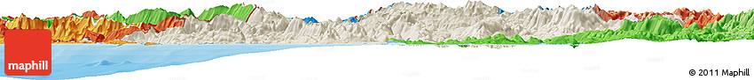 Shaded Relief Horizon Map of Ipiros, political shades outside