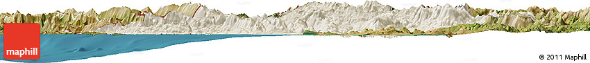 Shaded Relief Horizon Map of Ipiros, satellite outside
