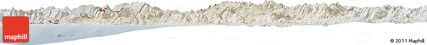 Shaded Relief Horizon Map of Ipiros, semi-desaturated