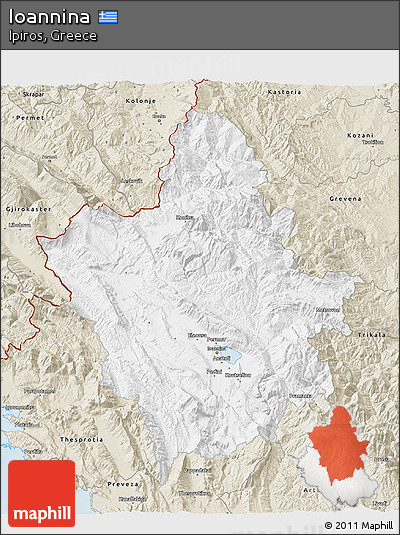 Classic Style 3D Map of Ioannina