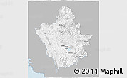 Gray 3D Map of Ioannina, single color outside
