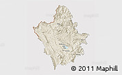 Shaded Relief 3D Map of Ioannina, cropped outside
